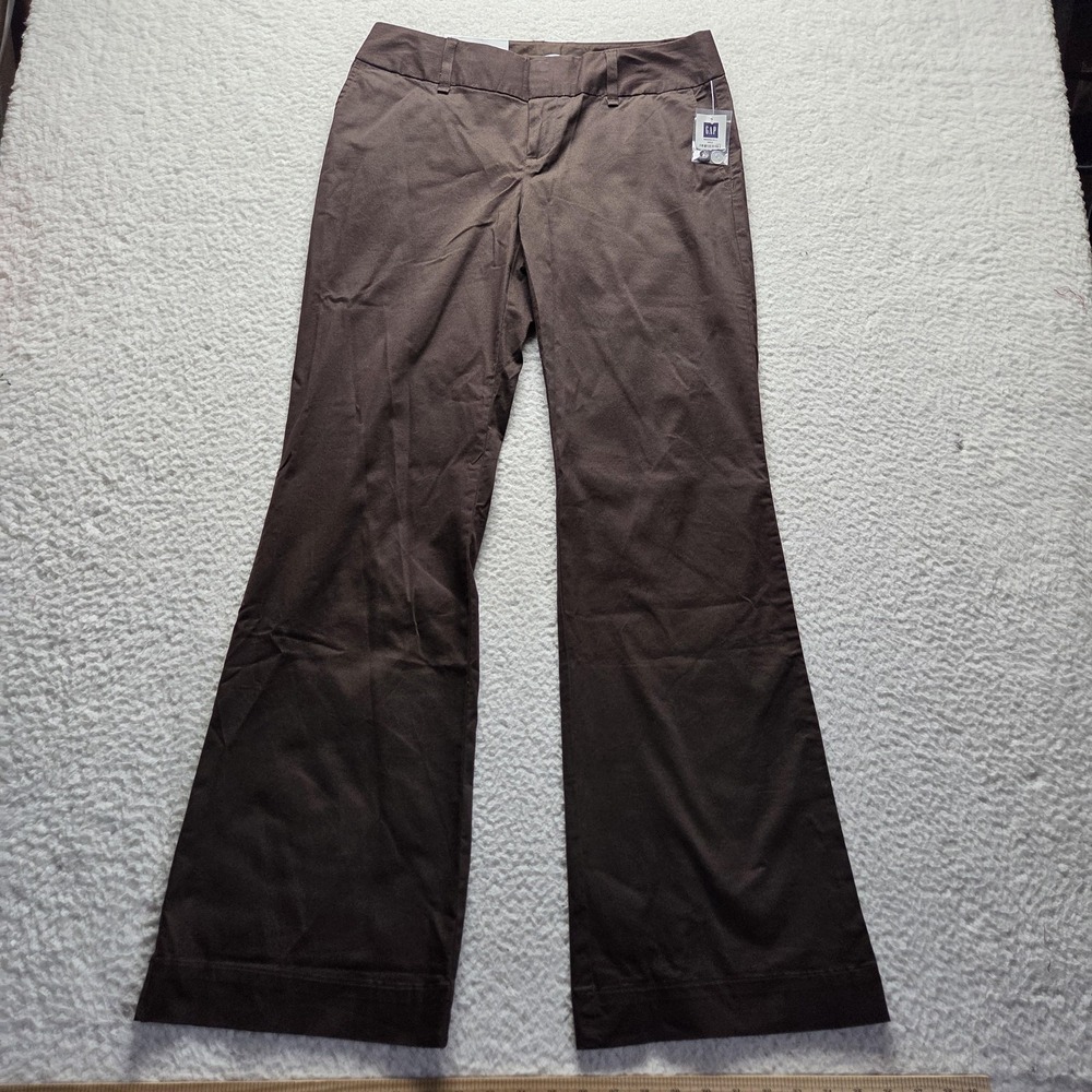 Gap Pants Womens 6 Brown Twill Modern Fit Chino Stretch Low Rise Pockets Casual